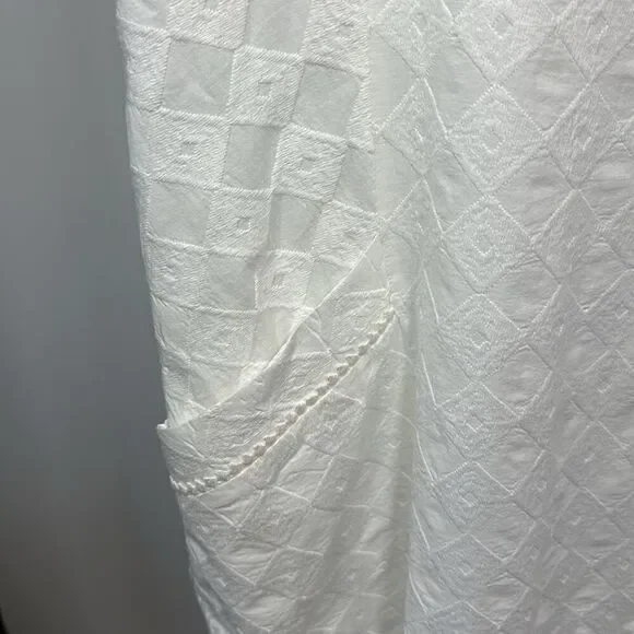 SOUTHERN TIDE Women's Paislee White Diamond Jacquard Shift Dress White Size 10 - Picture 5 of 11